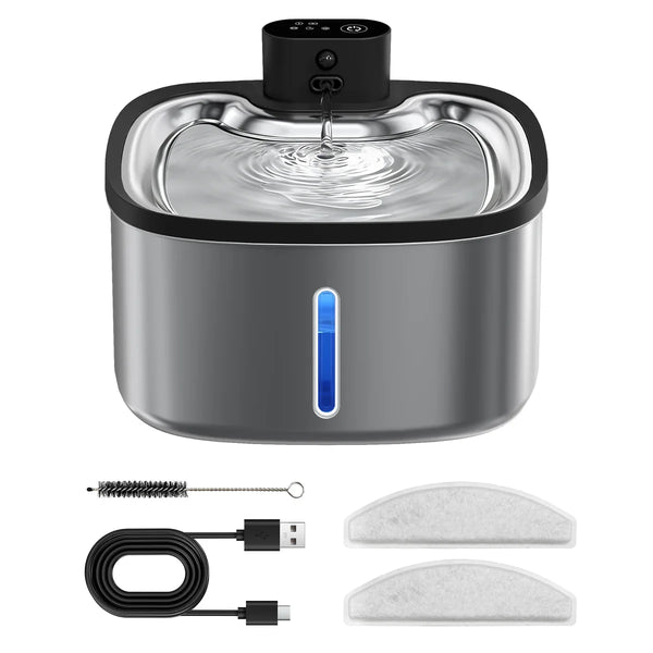 Fontaine à Eau Inox Sans Fil  — avec Capteur de Présence