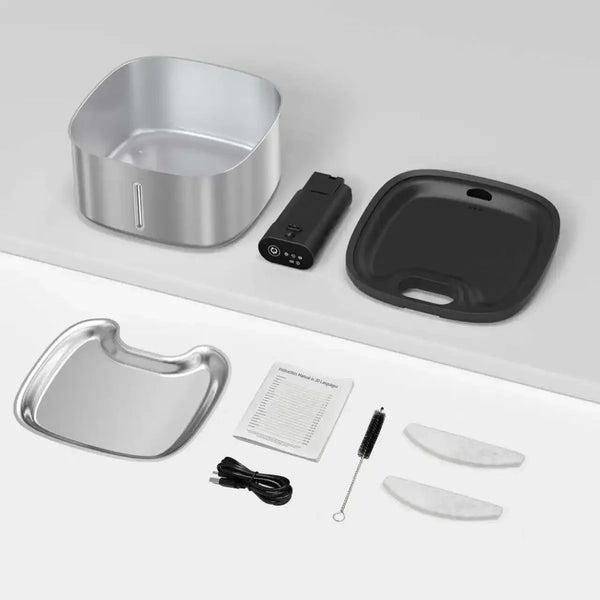 Fontaine à Eau Inox Sans Fil  — avec Capteur de Présence