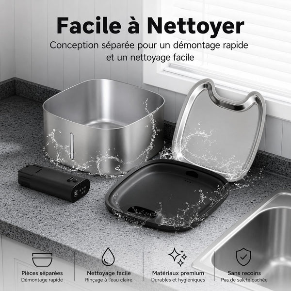 Fontaine à Eau Inox Sans Fil  — avec Capteur de Présence